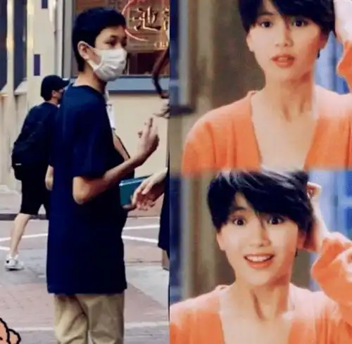 袁咏仪一家被偶遇,张智霖络腮胡抢镜,13岁儿子身高快赶上妈妈