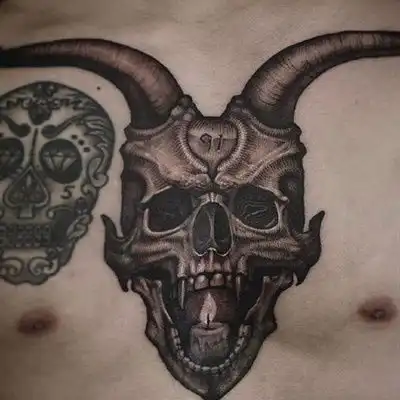 个性骷髅纹身头像,暗黑骷髅纹身送给你