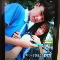 蓝色校服的学生情侣头像