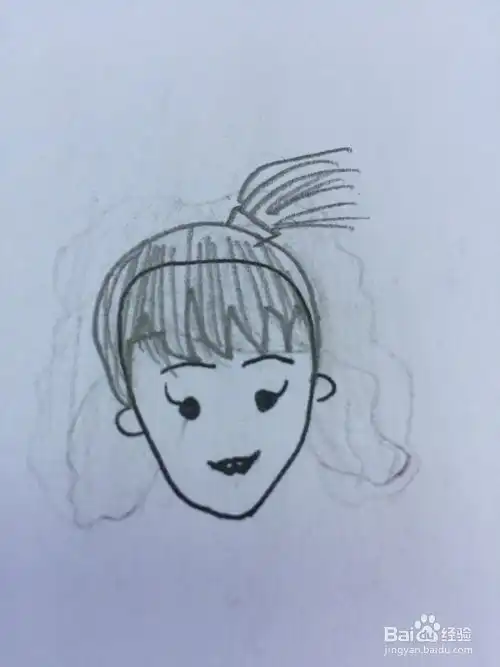 如何画简笔画女生的发型