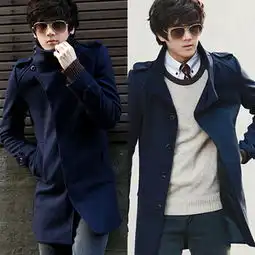 2012秋冬季新款韩版男式大衣时尚立领男款外套呢大衣