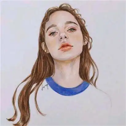 手绘女生头像唯美清新,侧身的,正脸的都有