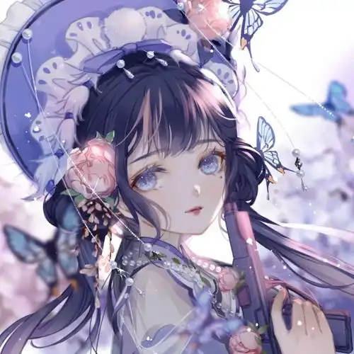 蓝色紫色系仙气动漫女生头像你要知道你永远是我的例外和最爱