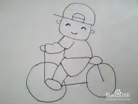 简笔画之骑着自行车的小男孩