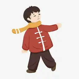 卡通手绘冬季玩耍的小男孩图片素材其他格式下载动漫人物大全