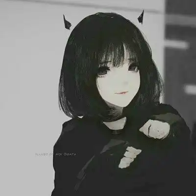 黑白动漫女头二次元病女