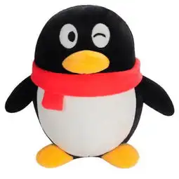 国产企鹅公仔毛绒玩具qq企鹅玩偶20cm黑白色
