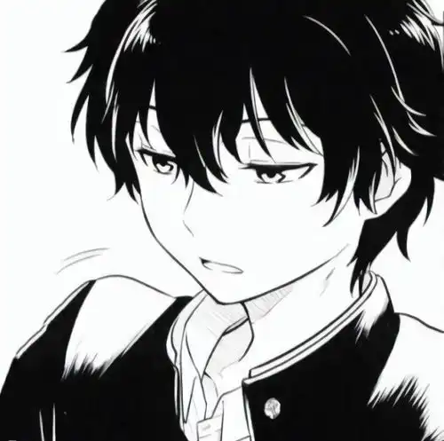 动漫头像黑白日系动漫男头
