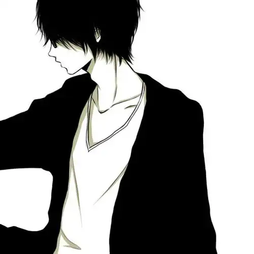 类似这样的图片,要侧脸的,动漫男生的,颜色最好简单点,注不要男男的