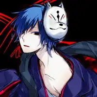 带狸猫面具的动漫男生图片,如下图所示,越多越好