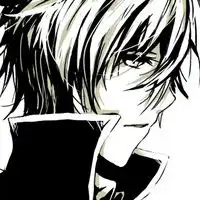 男生动漫人物黑白,侧面,孤独