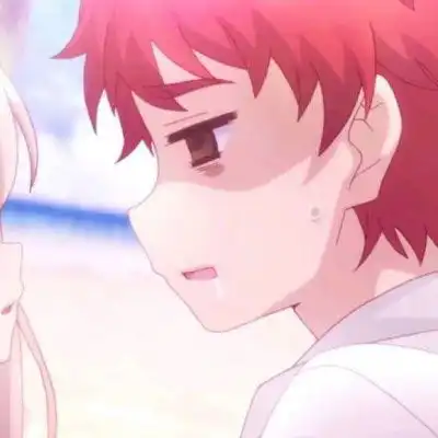 情侣头像一人一半动漫两张西瓜的良人是夏天