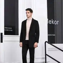 司奇隆秋冬新款羊毛双面呢大衣男纯手工韩版修身中长款358图片大全邮乐官方网站