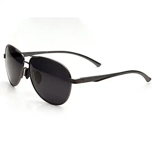 morningfun莫凡拉丝镜脚墨镜男士偏光太阳镜时尚沙滩太阳眼镜a834枪框黑灰偏光片