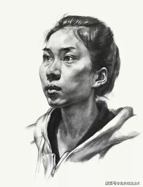 校尉美术侧面人物肖像详细步骤图,素描头像临摹步骤与画法