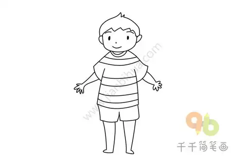 儿童学画小男孩简笔画