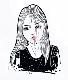 她的插画真美简洁风手绘头像有木有被惊艳到