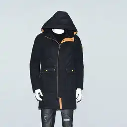 18805冬季新款青年男士连帽棉衣中长款加厚保暖休闲秋冬男式棉服外套潮象遥男装批发