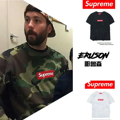 潮牌欧美经典supreme小红标刺绣纯棉t恤纯色休闲男短袖半袖情侣淘宝网衣如既往