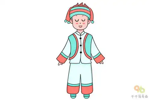 白族男子简笔画