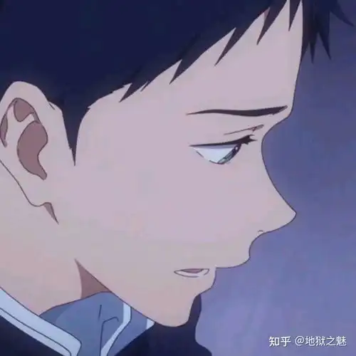 有没有和这个图片很像的男生头像,蓝色,侧脸,动漫