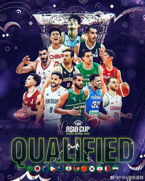 亚洲杯全部直接晋级球队出炉赵睿成中国男篮代表人物登上海报