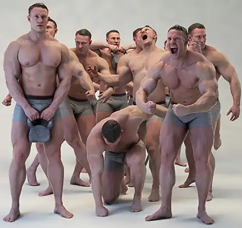 强健的肌肉健身男性3d扫描模型3dscanstoremale06megabundle