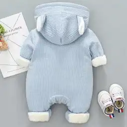 初心多咪优选连体衣2018秋冬装男女宝宝加绒哈衣新生儿加厚外套卡通爬服蜜芽