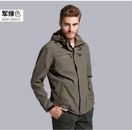 森林吉普户外休闲加厚夹克男中年大码爸爸装新款纯色可拆卸帽外套男