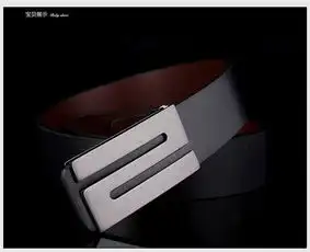 男士时尚s字母平滑扣皮带优质带身,精致扣头,质感十足,彰显男士气质图片价格