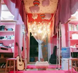 惊艳高校女生把寝室装成公主房