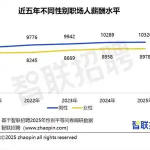你达标了吗智联报告2025年职场女性平均月薪8978元男性平均月薪10320元
