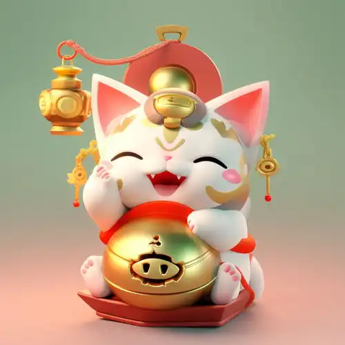 简约卡通3d卡通招财猫素材图片海报设计下载请至来源处