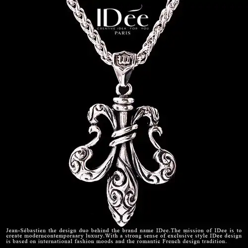 潮男之选法国idee时尚艺术饰品复古男项链配饰
