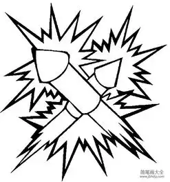 春节用品简笔画图片卡通鞭炮简笔画