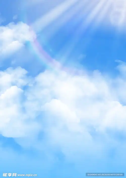 蓝天白云彩虹风景背景设计图自然风光
