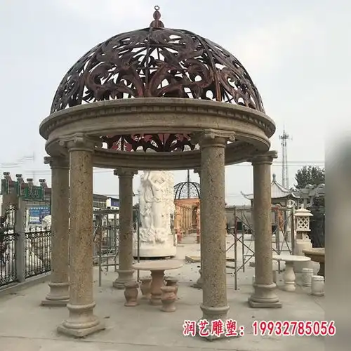 长廊雕刻凉亭石雕益阳石头雕塑凉亭价格