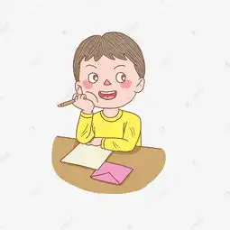 卡通手绘人物写信少年素材图片免费下载千库网