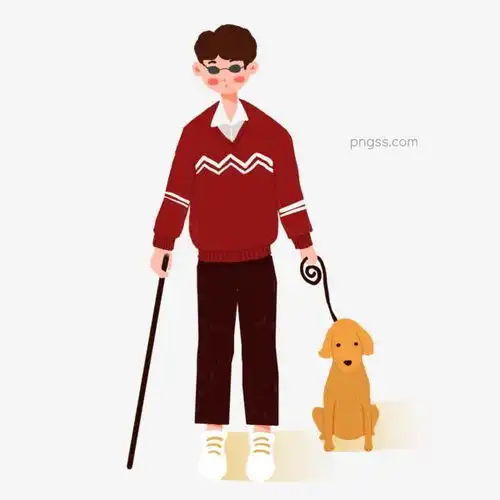 手绘简约盲人男孩和导盲犬原创元素图片大小2000x2000px图片尺寸561.9kb来自png搜索网pngss.com免费免扣png素材下载扁平导盲犬狗狗简约可爱盲人男孩设计元素原创元素装饰图案