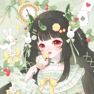 清新温柔绿色系二次元头像图片,仙气绿色系动漫女生头像