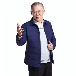 中年男士羽绒内胆长袖爸爸装冬新款中老年加厚羽绒服短款保暖上衣jx图片大全邮乐官方网站