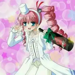 一个女孩头发是粉色的还是歪着扎手里抱着一个酒瓶眼睛是蓝色这是什么动漫