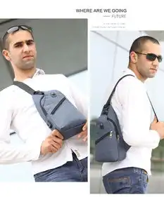 简约男士胸包欧美潮单肩包斜挎包运动青年小包