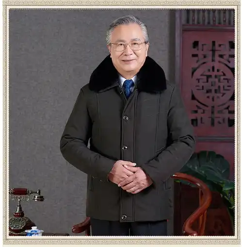 冬季中老年男棉衣中年毛领男士宽松外套加绒加厚棉服爸爸装男棉袄