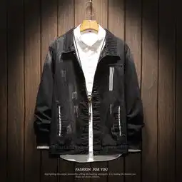 木板风日系原创休闲牛仔衣夹克男大码外套qt5070nz01p85