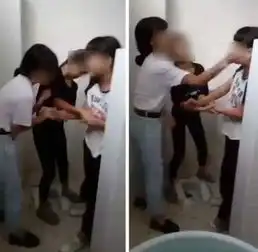 广东少女厕所内被扇巴掌男生起哄看戏