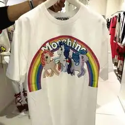 日本直邮moschino莫斯奇诺彩虹小马宝莉宽松男女短袖t恤