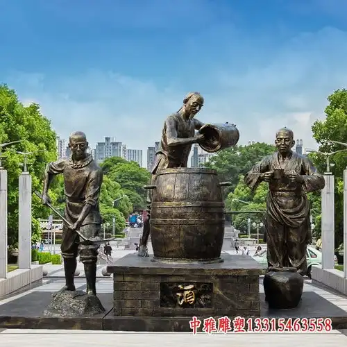 醉酒男女铜雕焦作醉酒红铜雕塑厂