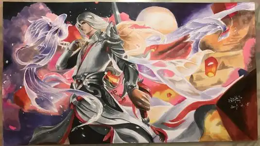 求王者荣耀李白凤求凰皮肤的动漫同人图