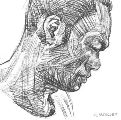 线性素描人物头像,回归形体本质,直击画面痛点
